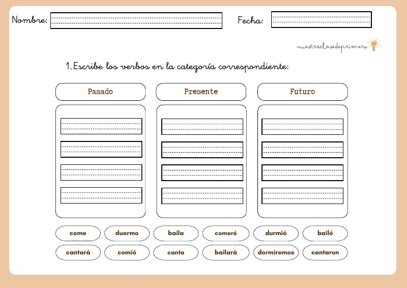 Vista previa de Fichas Verbo