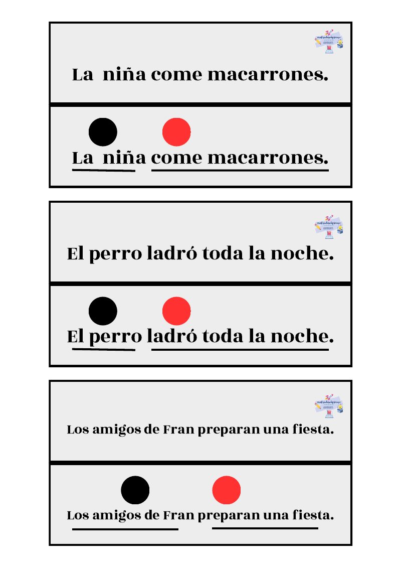 Vista previa de Sujeto y Predicado con Material Manipulativo